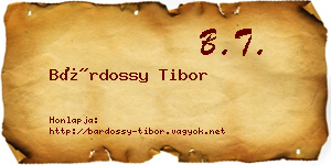 Bárdossy Tibor névjegykártya