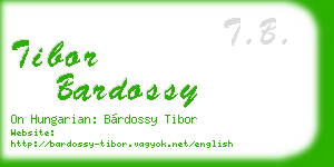 tibor bardossy business card